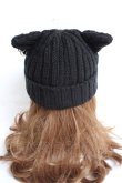 画像3: REFLEM / リングピアス付き猫耳ニット帽 F ブラック Y-25-12-27-032-PU-AC-SZ-ZY (3)