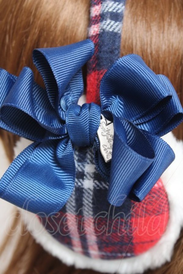 画像3: Emily Temple cute / タータンイヤーマフ  赤×紺 Y-25-12-27-036-ET-ZA-SZ-ZY (3)