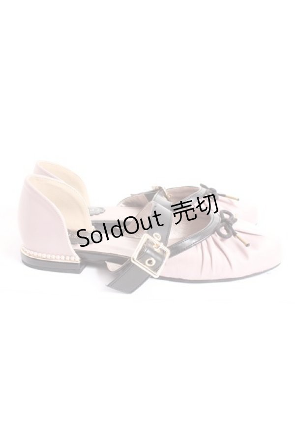 画像4: axes femme POETIQUE / ギャザーバレリーナパンプス M ピンク Y-25-12-27-037-AX-SH-SZ-ZY (4)