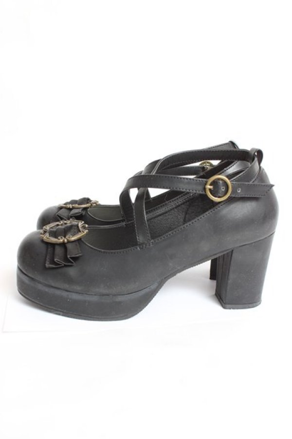 画像2: Queen Bee / クラシカルフレームパンプス 24cm 黒 Y-25-12-27-038-EL-SH-SZ-ZY (2)