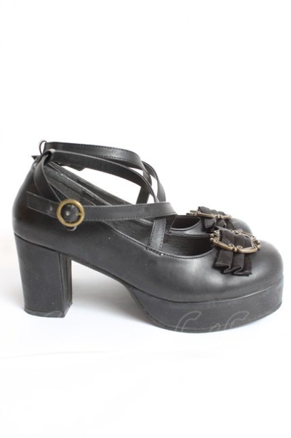 画像4: Queen Bee / クラシカルフレームパンプス 24cm 黒 Y-25-12-27-038-EL-SH-SZ-ZY (4)