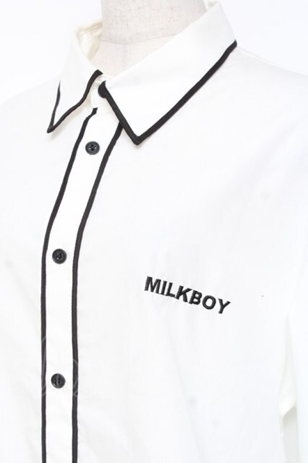 画像4: MILKBOY / LOGO BERET F ホワイト×ブラック Y-25-12-27-041-MB-BL-SZ-ZY (4)