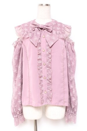 画像: axes femme kawaii / ブルーミングレースブラウス M ピンク Y-25-12-27-043-AX-BL-SZ-ZY