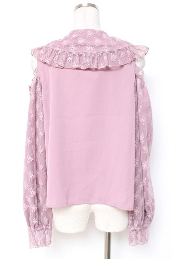 画像3: axes femme kawaii / ブルーミングレースブラウス M ピンク Y-25-12-27-043-AX-BL-SZ-ZY (3)