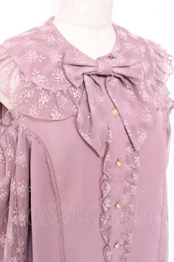 画像4: axes femme kawaii / ブルーミングレースブラウス M ピンク Y-25-12-27-043-AX-BL-SZ-ZY (4)