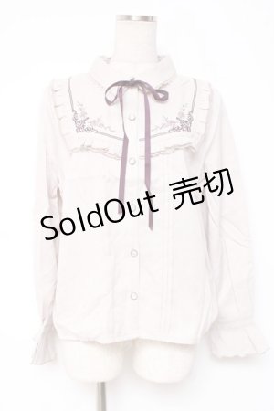 画像: axes femme / 襟付刺繍ブラウス M 淡ピンク Y-25-12-27-044-AX-BL-SZ-ZS