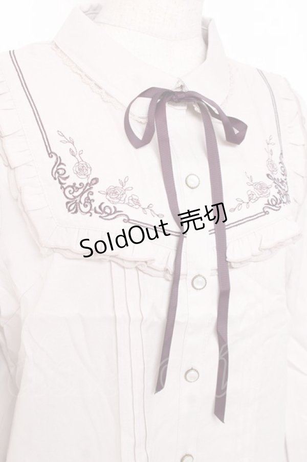 画像3: axes femme / 襟付刺繍ブラウス M 淡ピンク Y-25-12-27-044-AX-BL-SZ-ZS (3)