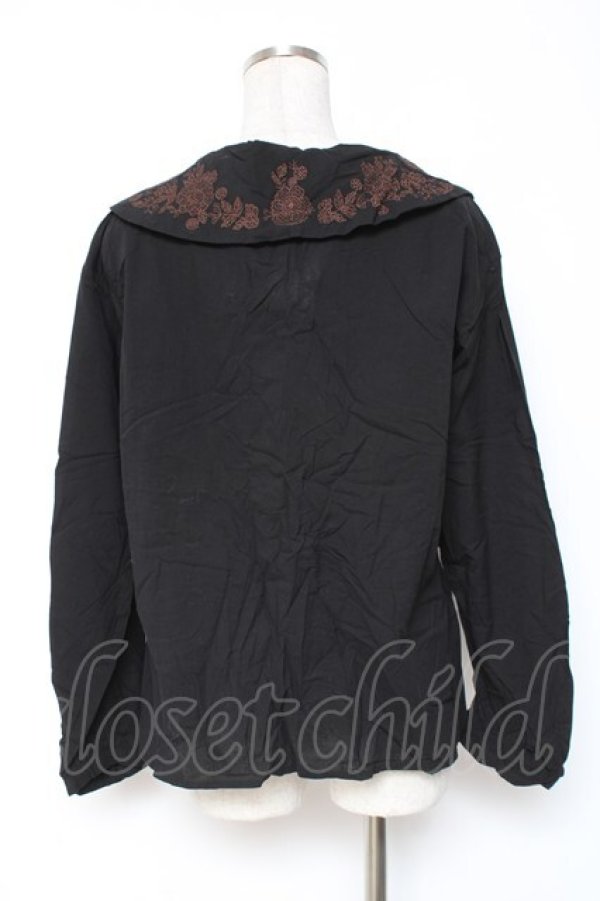 画像2: axes femme NOSTALGIE / 襟刺繍ブラウス M 黒 Y-25-12-27-046-AX-BL-SZ-ZY (2)