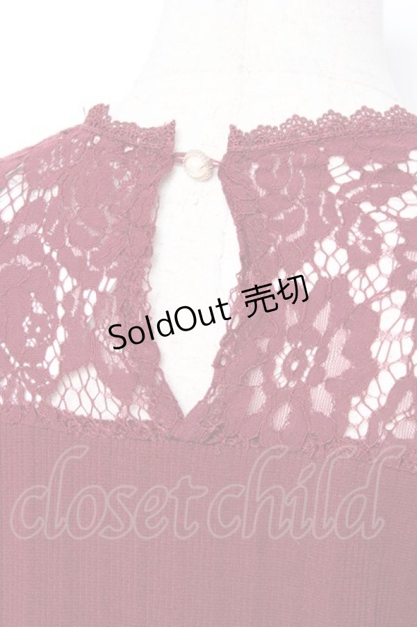 画像3: axes femme / 肩フリルリブカットソー M ワイン Y-25-12-27-048-AX-TO-SZ-ZY (3)