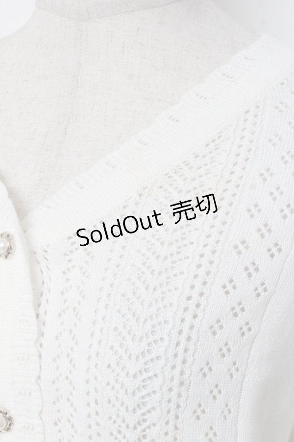 画像4: axes femme / フラワーブーケ刺繍カーデ M 生成り Y-25-12-27-049-AX-TO-SZ-ZY (4)