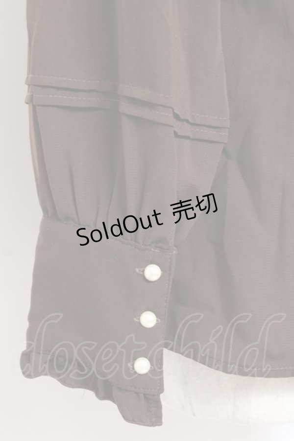 画像3: axes femme / シャボ付きラッフルブラウス M 茶 Y-25-12-27-050-AX-BL-SZ-ZS (3)