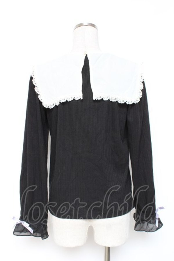 画像2: axes femme / 薔薇刺繍入襟セットトップス F 黒 Y-25-12-27-051-AX-TO-SZ-ZY (2)