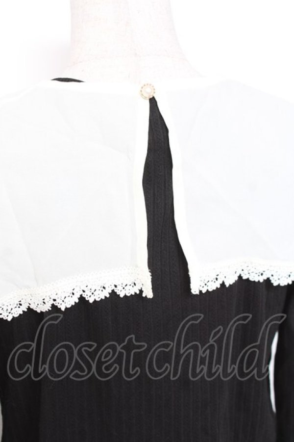 画像3: axes femme / 薔薇刺繍入襟セットトップス F 黒 Y-25-12-27-051-AX-TO-SZ-ZY (3)