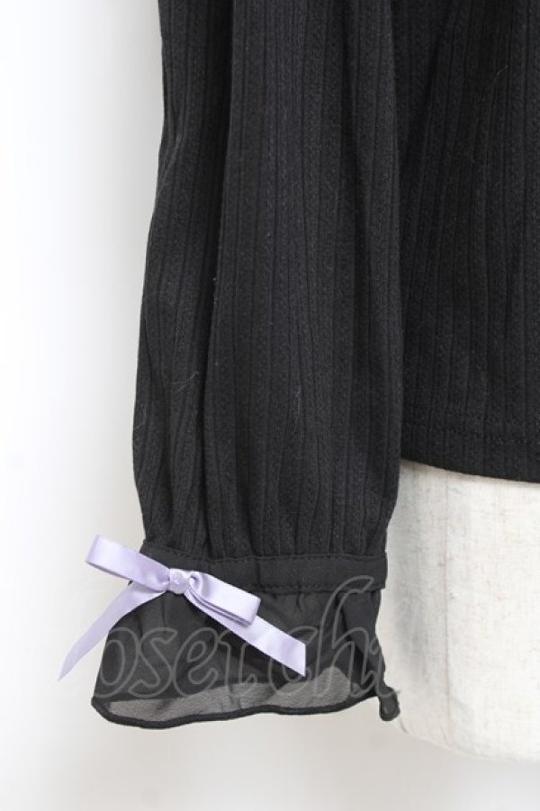 画像4: axes femme / 薔薇刺繍入襟セットトップス F 黒 Y-25-12-27-051-AX-TO-SZ-ZY (4)