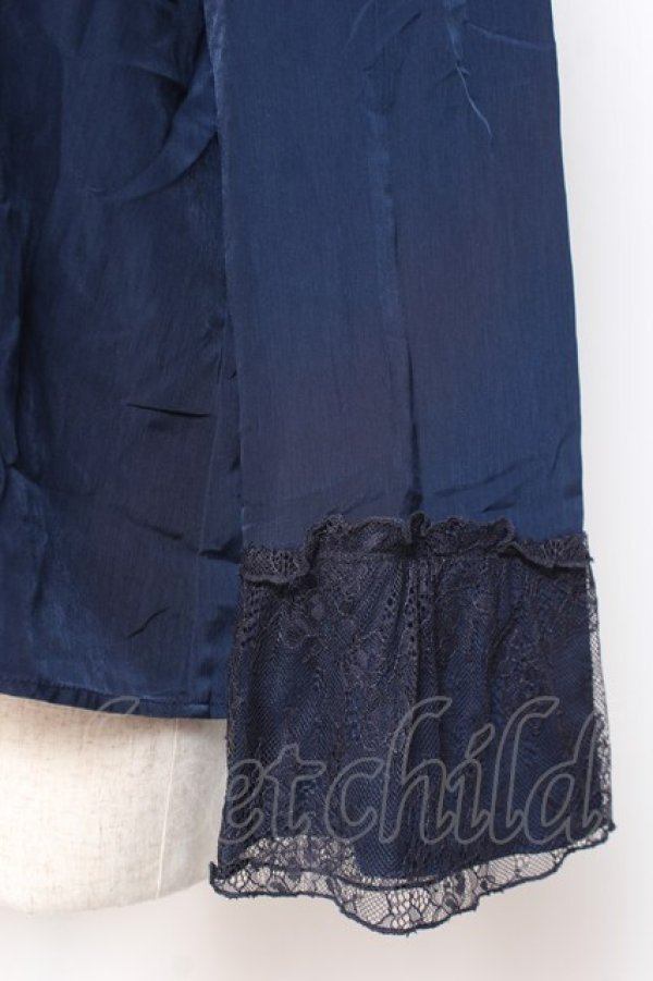 画像3: axes femme / sajou刺繍入Wボタンブラウス M 紺 Y-25-12-27-052-AX-BL-SZ-ZY (3)