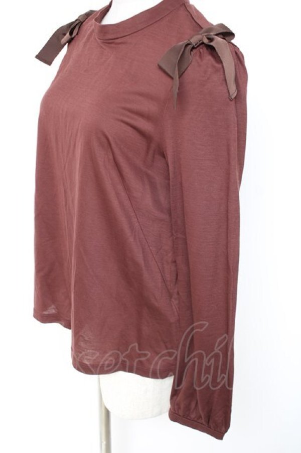 画像2: Franche Lippee / 肩リボンハイネックプルオーバー M ブラウン Y-25-12-27-054-LO-TO-SZ-ZY (2)