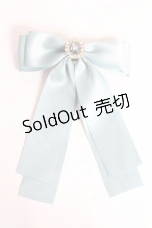 画像: Maison de FLEUR / カラフルビジューリボンバレッタ  サックス Y-25-12-27-007-LO-AC-SZ-ZY