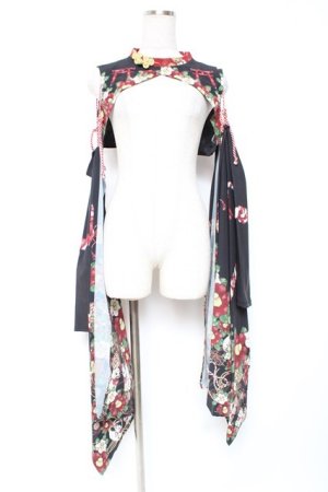 画像: Royal Princess Alice / お狐様振袖ジャケット/絢爛白狐(たまコラボレーション)  黒 Y-25-12-27-056-LO-TO-AS-ZY