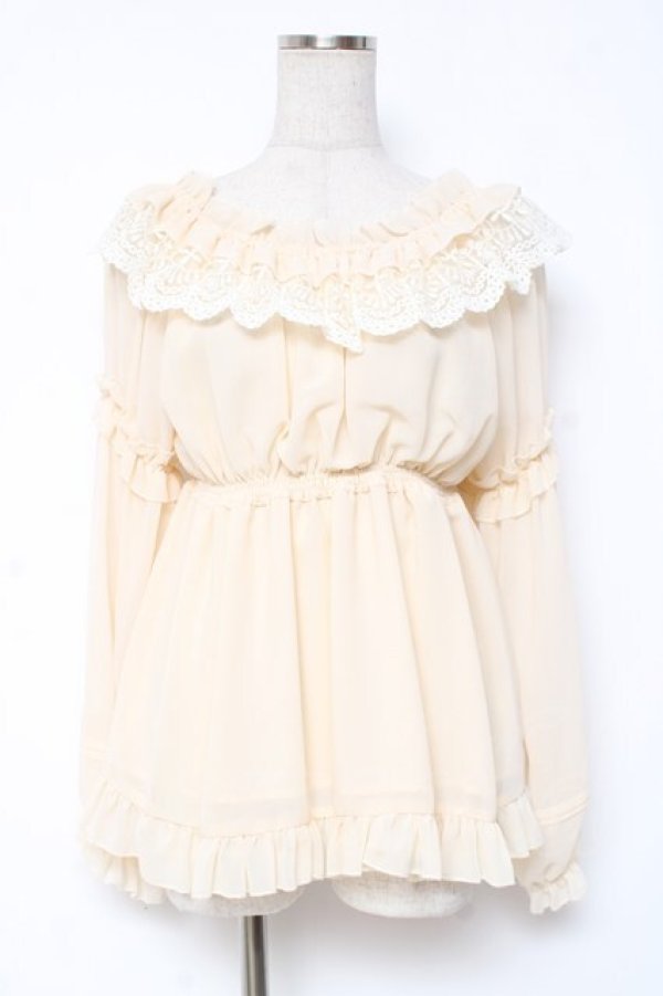 画像1: lolitimes / オフショルブラウス  生成り Y-25-12-27-057-LO-BL-SZ-ZY (1)