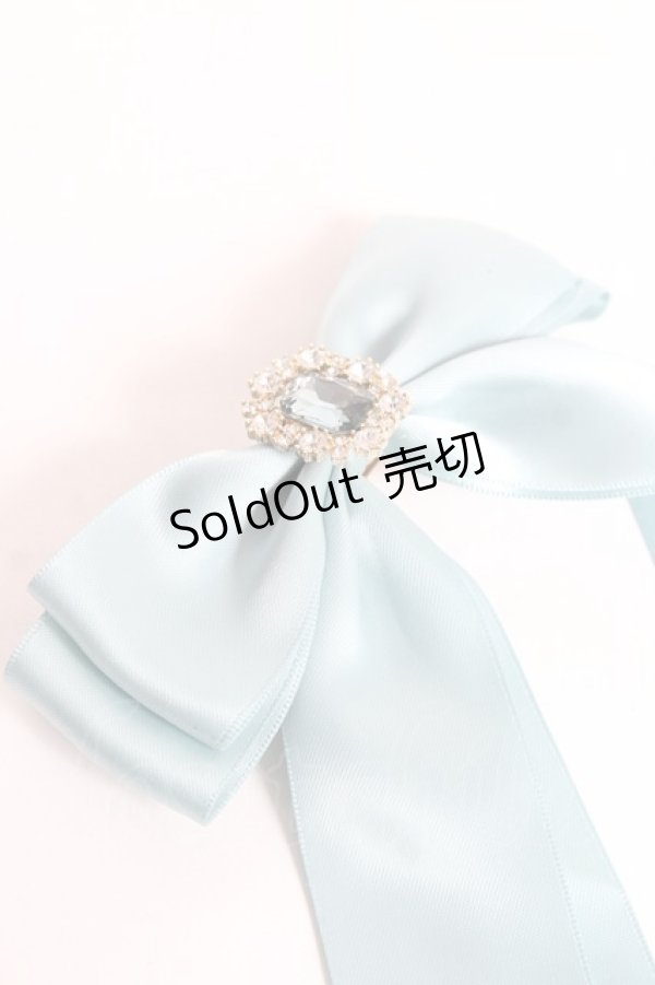 画像3: Maison de FLEUR / カラフルビジューリボンバレッタ  サックス Y-25-12-27-007-LO-AC-SZ-ZY (3)