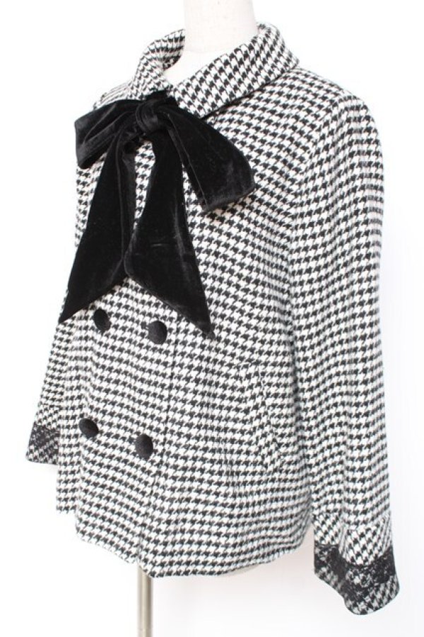 画像2: axes femme / ベロアリボン付ショートコート M 黒 Y-25-12-27-060-AX-CO-SZ-ZY (2)