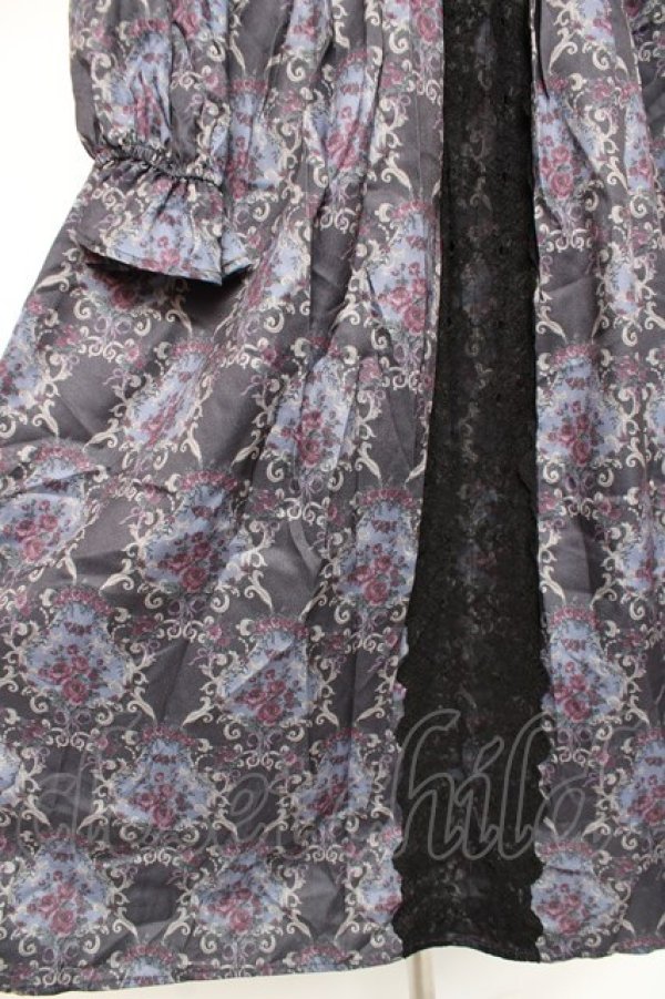 画像4: axes femme / ローズガーランド柄ロングワンピース F 黒 Y-25-12-27-063-AX-OP-SZ-ZY (4)