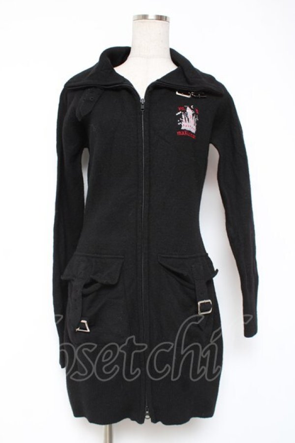 画像1: MA / キャッスル刺繍ニット  黒 Y-25-12-27-065-PU-TO-SZ-ZY (1)