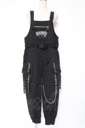 画像: REFLEM / 2WAYカーゴオーバーオール F ブラック Y-25-12-27-066-PU-OP-SZ-ZY