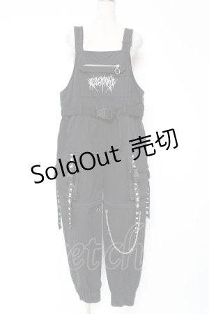 画像: REFLEM / 2WAYカーゴオーバーオール F ブラック Y-25-12-27-066-PU-OP-SZ-ZY