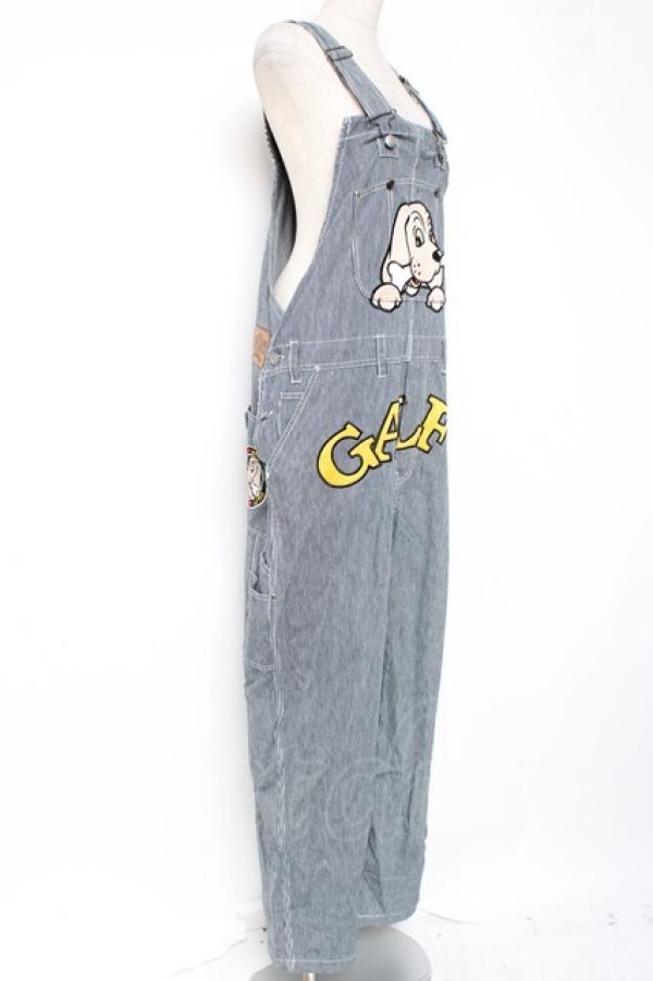 画像2: GALFY / 石ちゃんオーバーオール F ストライプ×ブルー Y-25-12-27-067-PU-OP-SZ-ZY (2)