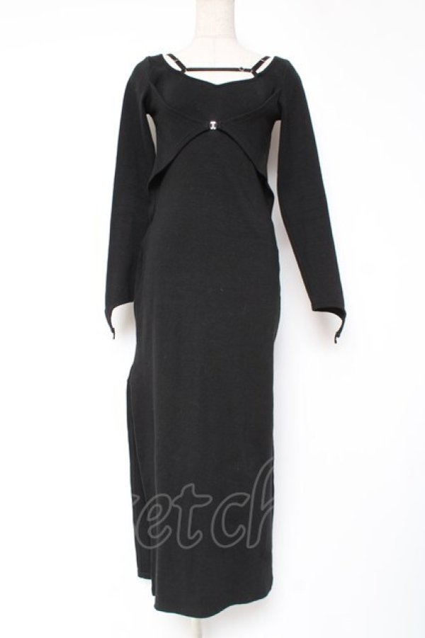 画像1: Melt the lady / ストラップタイトワンピース F ブラック Y-25-12-27-068-PU-OP-SZ-ZY (1)