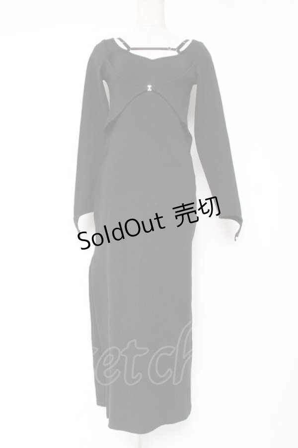 画像1: Melt the lady / ストラップタイトワンピース F ブラック Y-25-12-27-068-PU-OP-SZ-ZY (1)