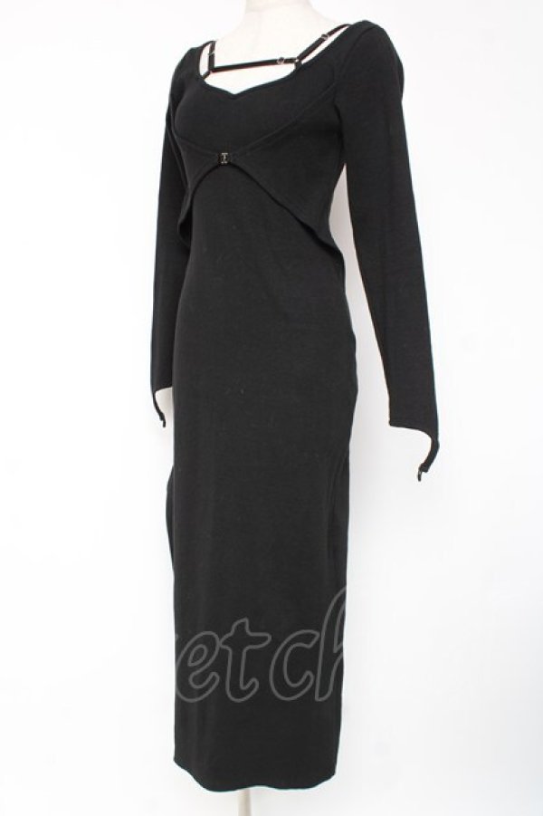 画像2: Melt the lady / ストラップタイトワンピース F ブラック Y-25-12-27-068-PU-OP-SZ-ZY (2)