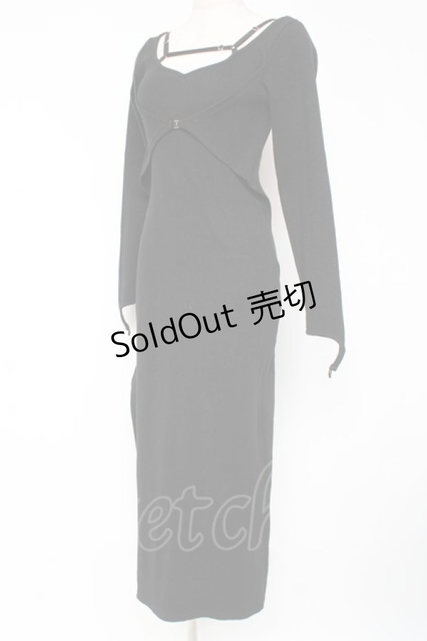 画像2: Melt the lady / ストラップタイトワンピース F ブラック Y-25-12-27-068-PU-OP-SZ-ZY (2)