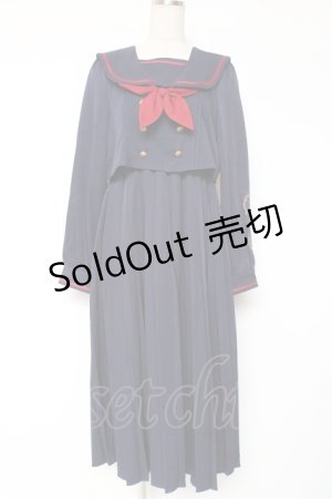 画像: Amavel / 愛魔鐘琉セーラーワンピース　ロング F ネイビー Y-25-12-27-072-CA-OP-SZ-ZY