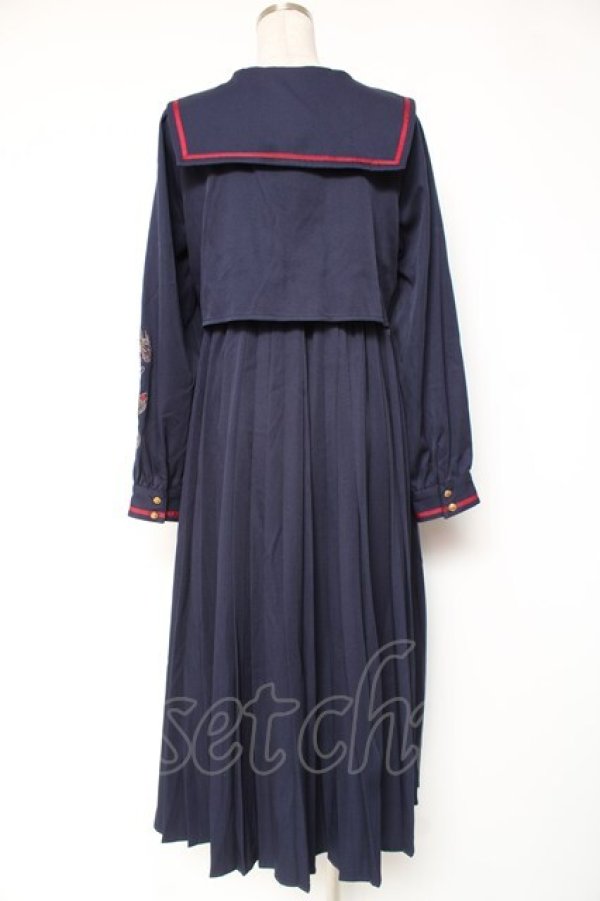 画像3: Amavel / 愛魔鐘琉セーラーワンピース　ロング F ネイビー Y-25-12-27-072-CA-OP-SZ-ZY (3)