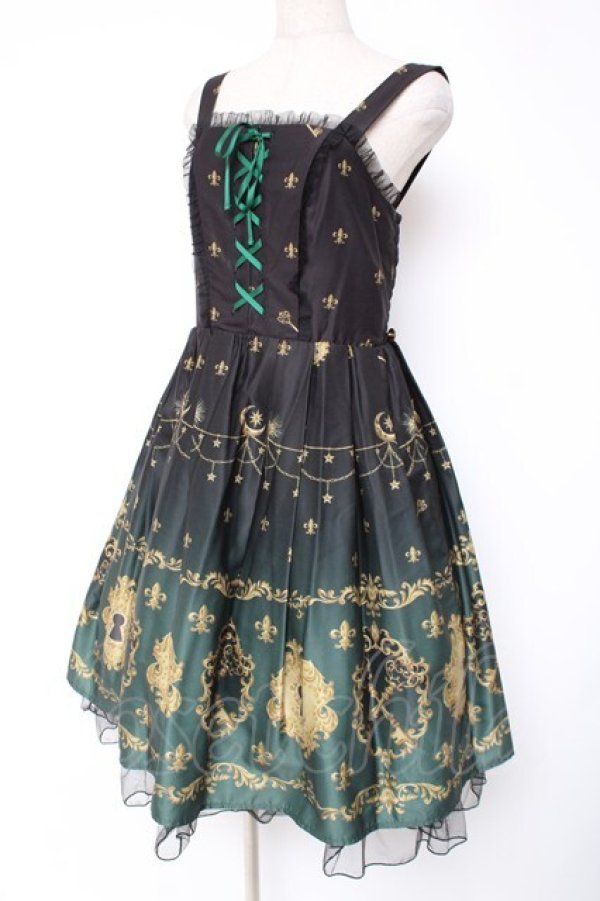 画像2: axes femme kawaii / 鍵柄ジャンスカ  グリーン Y-25-12-27-074-AX-OP-SZ-ZY (2)