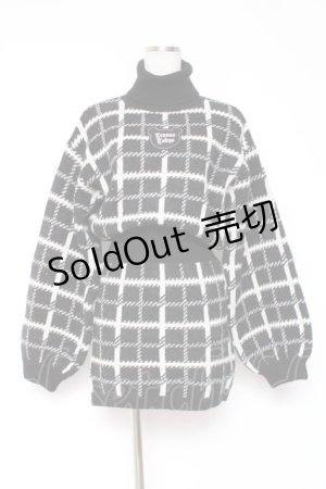 画像: TRAVAS TOKYO / チェック柄ジャカードニットワンピース F ブラック Y-25-12-27-076-PU-OP-SZ-ZY