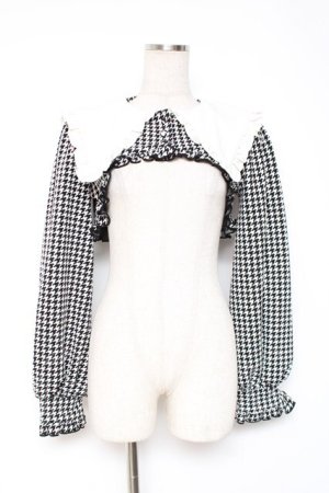 画像: Ank Rouge / Be mqin Big衿ショートトップス M 黒×白 Y-25-12-27-077-CA-BL-SZ-ZY