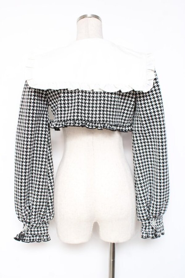 画像3: Ank Rouge / Be mqin Big衿ショートトップス M 黒×白 Y-25-12-27-077-CA-BL-SZ-ZY (3)