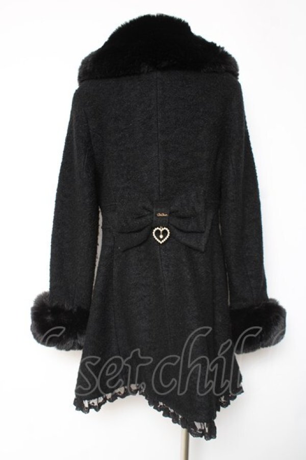 画像3: LIZ LISA / サイドハートバックルAラインコート 0 黒 Y-25-12-27-081-LO-CO-SZ-ZY (3)