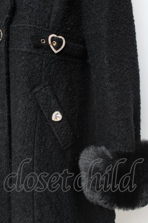 画像5: LIZ LISA / サイドハートバックルAラインコート 0 黒 Y-25-12-27-081-LO-CO-SZ-ZY (5)