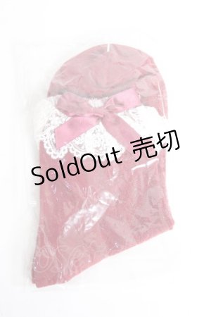 画像: axes femme Kawaii / 透かしレースアップ柄ソックス  赤 Y-25-12-27-011-AX-ZA-SZ-ZY