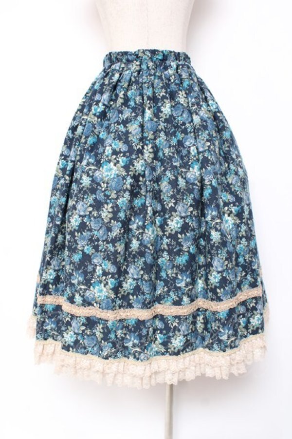 画像2: PrivateSquare. / アデラマキシ丈スカート M ネイビー Y-25-12-27-084-LO-SK-SZ-ZY (2)