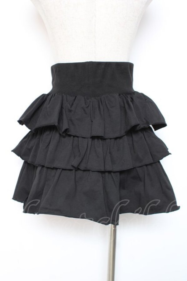 画像3: TRAVAS TOKYO / ロゴ刺繍フリルスカート F ブラック Y-25-12-27-085-PU-SK-SZ-ZY (3)