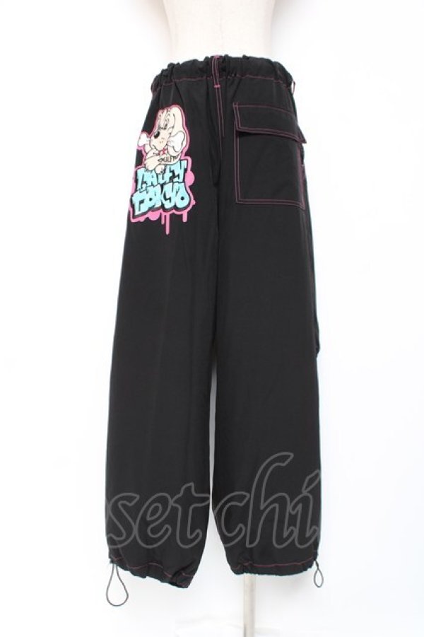 画像3: GALFY / わんわん落書き カラフルパンツ 中型犬(L) ブラック×ピンク Y-25-12-27-086-PU-PA-SZ-ZY (3)