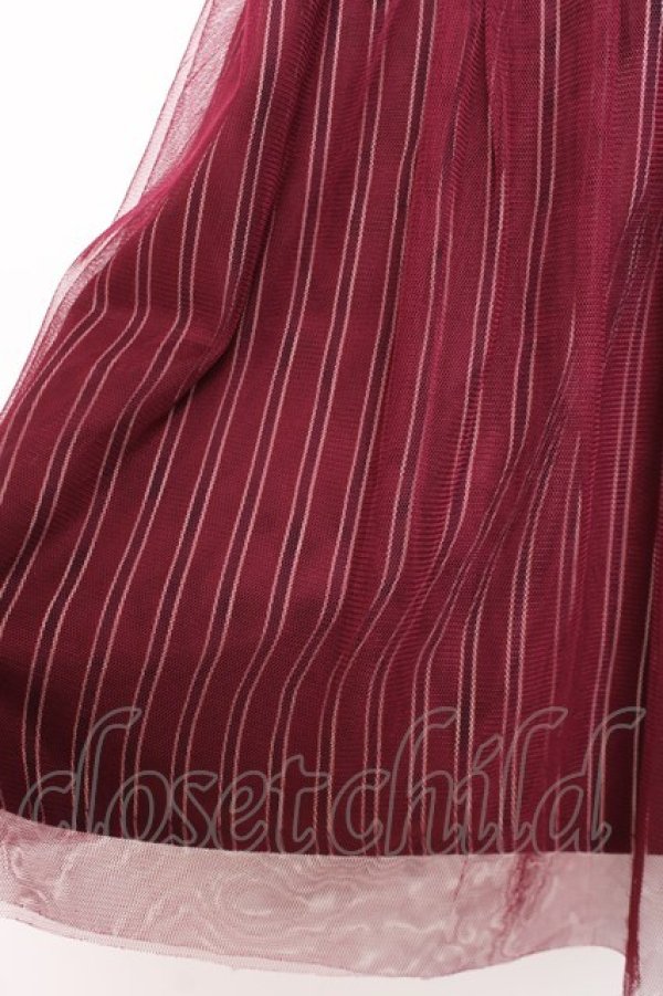 画像3: axes femme / チュール重ね柄スカート M ワイン Y-25-12-27-088-AX-SK-SZ-ZY (3)