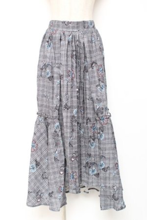 画像: axes femme NOSTALGIE / ペイズリー×チェックスカート F 黒 Y-25-12-27-089-AX-SK-SZ-ZY