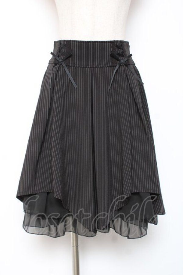 画像1: axes femme POETIQUE / ハイウエストイレヘムスカート M 黒 Y-25-12-27-093-AX-SK-SZ-ZY (1)