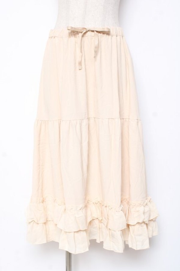 画像1: axes femme kawaii / ミディフリルペチスカート M 生成り Y-25-12-27-094-AX-SK-SZ-ZY (1)